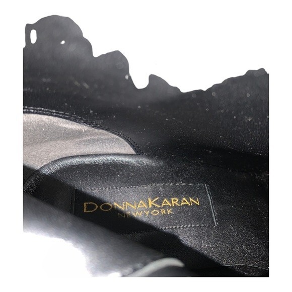 Donna Karan Ankle Boots Women's Size 9 Black Leather Pointy Toe High Heel Dress - Picture 9 of 11